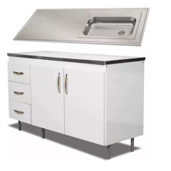 Bajo Mesada Ricchezze 140 + Mesada Johnson Acero Inoxidable - comprar online