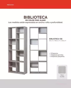 Biblioteca Estanteria Organizador 180x68 12 Estantes Mesina en internet