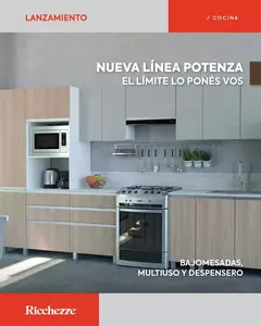 Alacena Potenza Gris 200 Cm Con Porta Microondas C/ Piston - tienda online