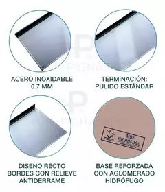 Mesada Johnson Acero Inoxidable 160x52 Bacha Simple izquierda o derecha - Pignataro Diseño & Construccion