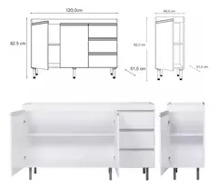 Bajo Mesada Cocina Arco Blanco 160 Cm Perfil J Aluminio - Pignataro Diseño & Construccion