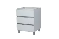 Mueble Bajo Mesada Cajonera 60 Cm Potenza Blanco Aluminio