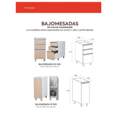 Mueble Cocina Bajo Mesada Ricchezze Potenza 70 Cm Multiuso en internet