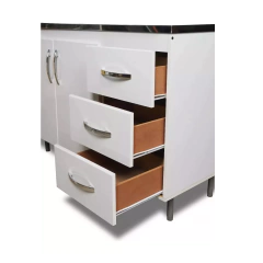 Bajo Mesada Ricchezze 140 + Mesada Johnson Acero + Tolva 2p - Pignataro Diseño & Construccion