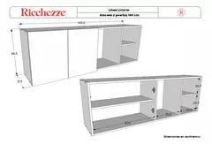 Alacena 140 Cm Mueble Cocina Livorno Blanco Ricchezze - tienda online