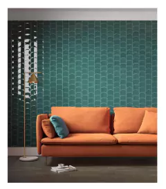 Cerámica Azulejo Curve Acuarela 10x12 Esmeralda brill