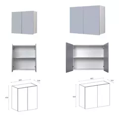 Combo Bajo MESADA 140 CM + Alacena Potenza + Mesada Johnson Acero - Pignataro Diseño & Construccion