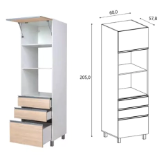 Combo Bajo Mesada 100 + Tolva Despensero Ricchezze Potenza - Pignataro Diseño & Construccion