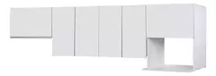 Alacena Potenza Gris 240 Cm Con Porta Microondas C/ Piston