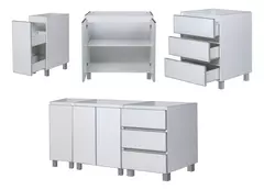 Mueble Bajo Mesada 170 Cm 2p + Especiero Y Cajonera Potenza