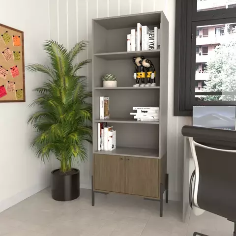 Estanteria Bibloteca Tables Metalwood 4256 1.83m 2 Puertas - comprar online