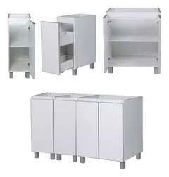 Bajo Mesada 120 Cm 3 Puerta + Especiero Cajon Potenza Blanco