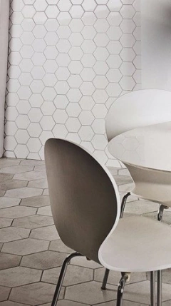 Ceramico Acuarela Hexágonal Blanco Mate 20x23