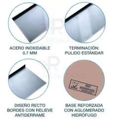 Mesada Johnson Acero Inoxidable 40 X 61 Ciega Lisa 0.40 en internet