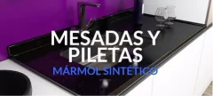 Imagen de Mesada Marmol Sintetico Roja 160 X 60 Bacha Acero