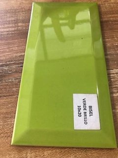 Ceramica Biselada 10x20 Verde Brilla Azulejo Subway New York
