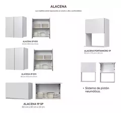 Alacena Potenza Gris 240 Cm Con Porta Microondas C/ Piston - comprar online