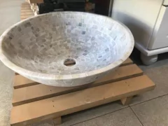 Bacha Artesanal Rustica Piedra Roma Carrara Apoyo Gris en internet