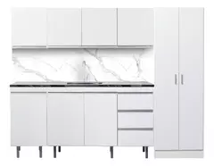 Imagen de Bajo Mesada 160 Cm Arco Blanco Perfil J + Alacena + Tolva 1p o de 2p