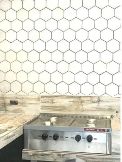 Ceramico Acuarela Hexágonal Blanco Mate 20x23 - comprar online