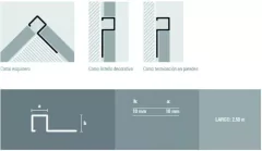 Aluminio Perfil Cantonera Guardacanto Quadra 12mm Atrim 3461 - Pignataro Diseño & Construccion