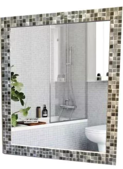 Espejo Marco Decorado Negro De Colgar Soporte Instalacion