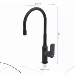 Bajo Mesada 120 Y Alacena Turin + Griferia Monoc. Flexible