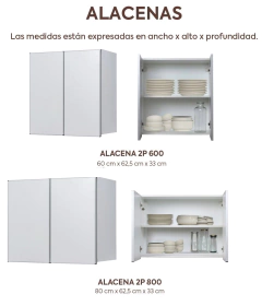 Alacena 140 Cm Blanco Perfil Aluminio Potenza Mueble Cocina - comprar online