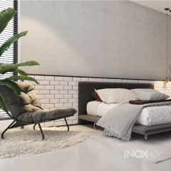 Malla Deco Acero Inox Subway Biselado Blanco Mate Indra Inox en internet