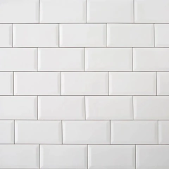 Malla Deco Acero Inox Subway Biselado Blanco Mate Indra Inox