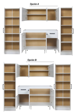 Combo Bajo Mesada 120 + Alacena + Despensero + Tolva Turin en internet
