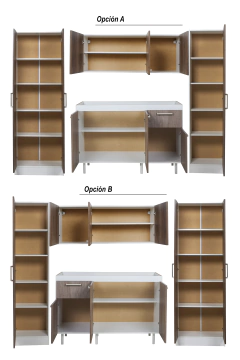 Imagen de Combo Bajo Mesada 120 + Alacena + Despensero + Tolva Turin