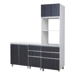 Combo Bajo Mesada 100 Cm Negro + Tolva Despensero Potenza Antracita