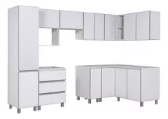 Alacena Potenza Gris 240 Cm Con Porta Microondas C/ Piston - Pignataro Diseño & Construccion