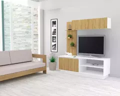 Modular Moderno Rack Mesa Tv Centro Entretenimiento Calabria con Estantes - Ricchezze - tienda online