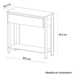 Mesa De Arrime Mueble Recibidor Calabria Hickori Blanco - Ricchezze - tienda online