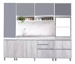 Bajo Mesada 140 Cm + Alacena + Portahorno + Tolva Sorrento