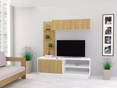 Imagen de Modular Moderno Rack Mesa Tv Centro Entretenimiento Calabria con Estantes - Ricchezze