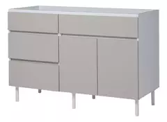 Bajo 120 Cm Livorno Beige + Mesada Marmol Sintetico + Alacena - tienda online