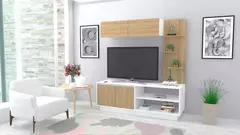 Modular Moderno Rack Mesa Tv Centro Entretenimiento Calabria con Estantes - Ricchezze