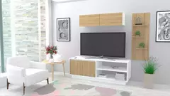 Modular Moderno Rack Mesa Tv Centro Entretenimiento Calabria con Estantes - Ricchezze - comprar online