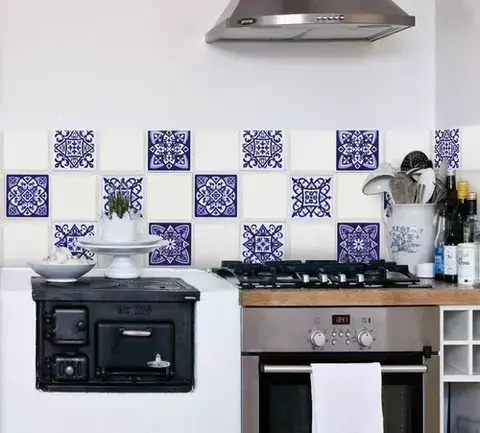 Azulejos Autoadhesivos Vinilo Muresco 16231 X 6 Unidades Color Azul - comprar online