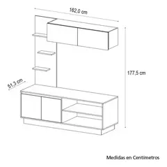 Modular Moderno Rack Mesa Tv Centro Entretenimiento Calabria con Estantes - Ricchezze en internet