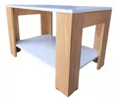Mesa Ratona De Centro Moderna Minimalista Hickory Blanco - Ricchezze en internet