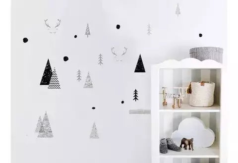 Wallsticker Muresco Autoadhesivo Pared Alce Pinos Decoracion