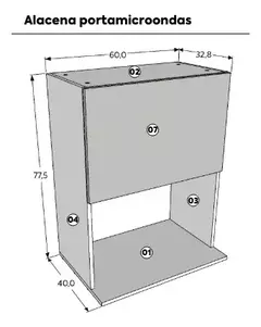 Alacena Potenza 180 Cm Con Porta Microondas C/ Piston - Pignataro Diseño & Construccion