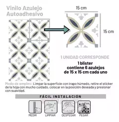 Azulejos Autoadhesivos Vinilo Ceramico Vintage Muresco X 6 - Pignataro Diseño & Construccion