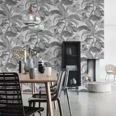 Empapelado Vinilico Aura Selva Gris Texturado Muresco 8702 - Pignataro Diseño & Construccion