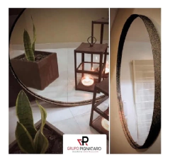 Espejo Redondo Marco Hierro Diámetro 60cm Negro - Blanco- Peltre - Cobre- plata - comprar online