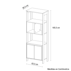 Imagen de Aparador Organizador Calabria Biblioteca Estanteria Puertas - Ricchezze